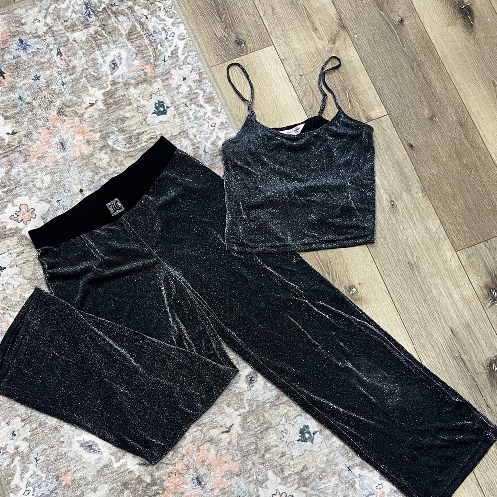 Juicy Couture Black Glitter Pajama Set